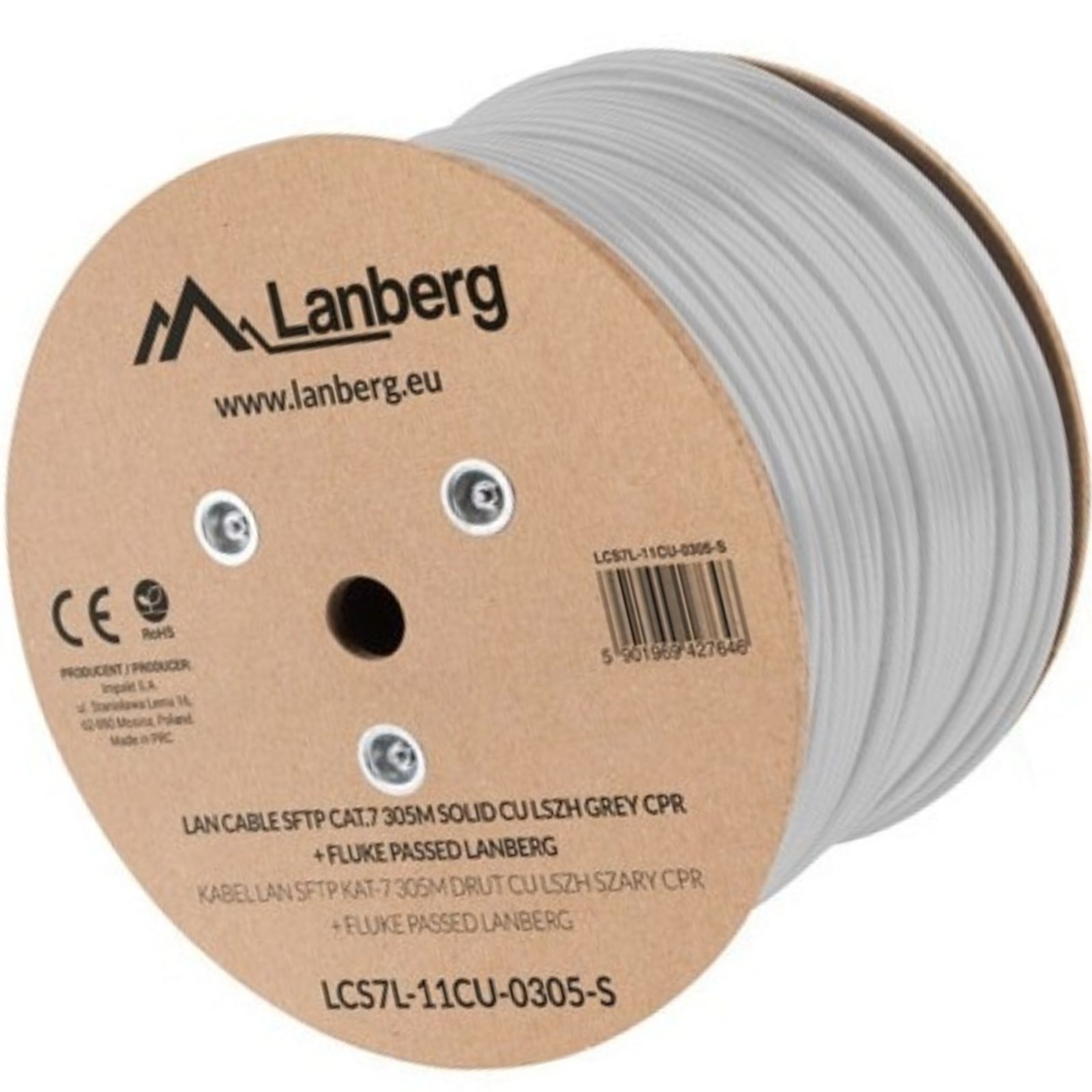LANBERG CABLE UTP KAT.5E 305M WIRE CCA RED_2