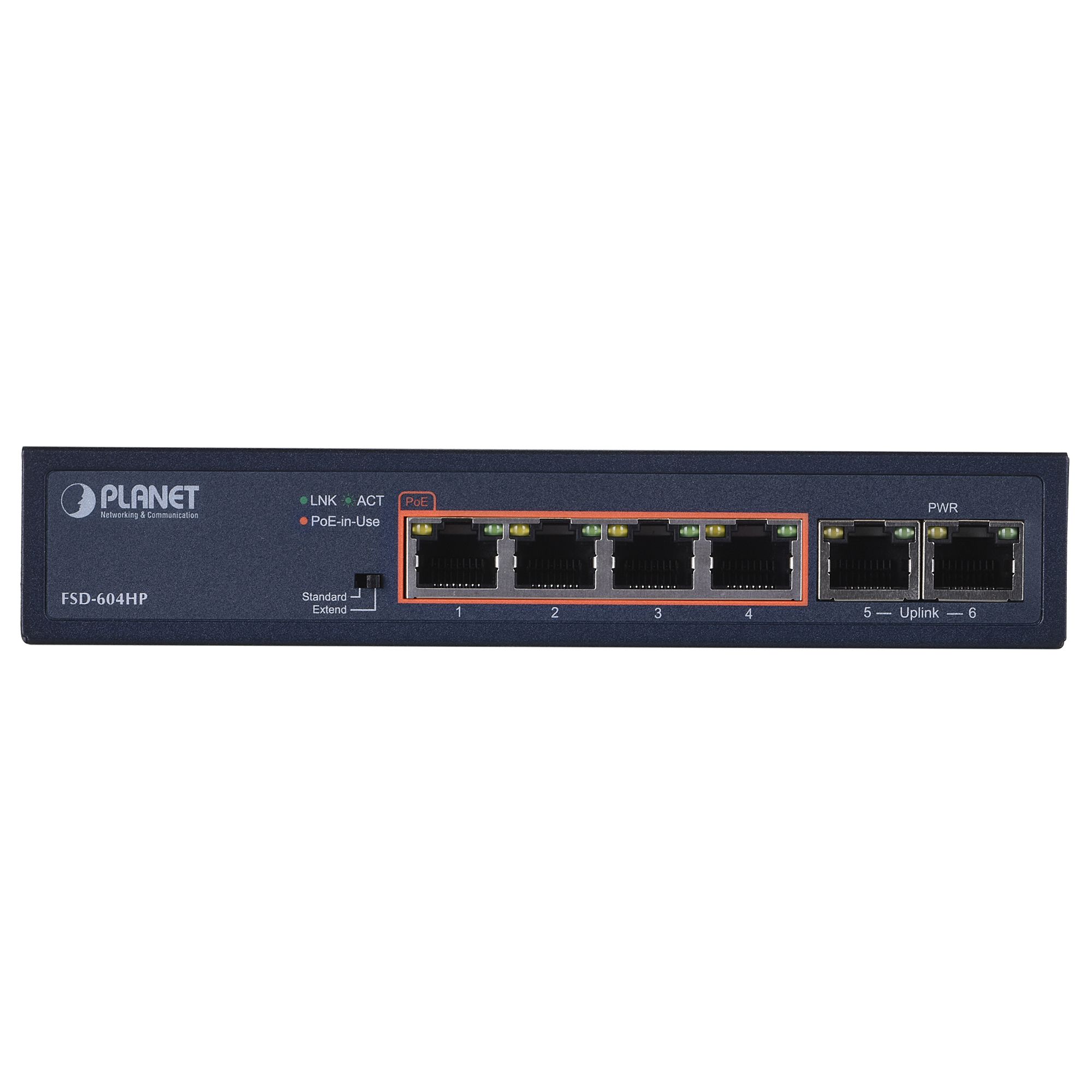 PLANET FSD-604HP network switch Unmanaged Fast Ethernet (10/100) Power over Ethernet (PoE) Blue_3
