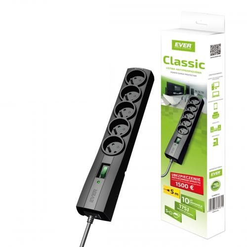 Ever CLASSIC 3m 5 AC outlet(s) 250 V Black_2