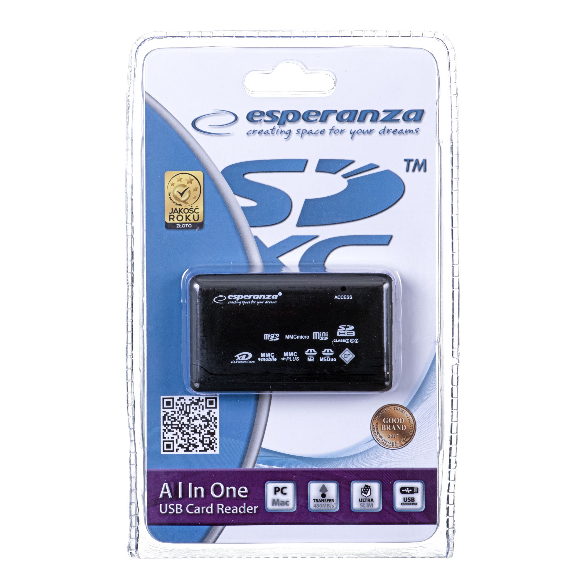 Esperanza EA117 card reader Black USB 2.0_2