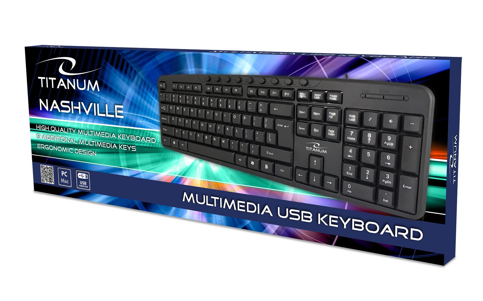 Titanum TK107 USB multimedia keyboard Black_2