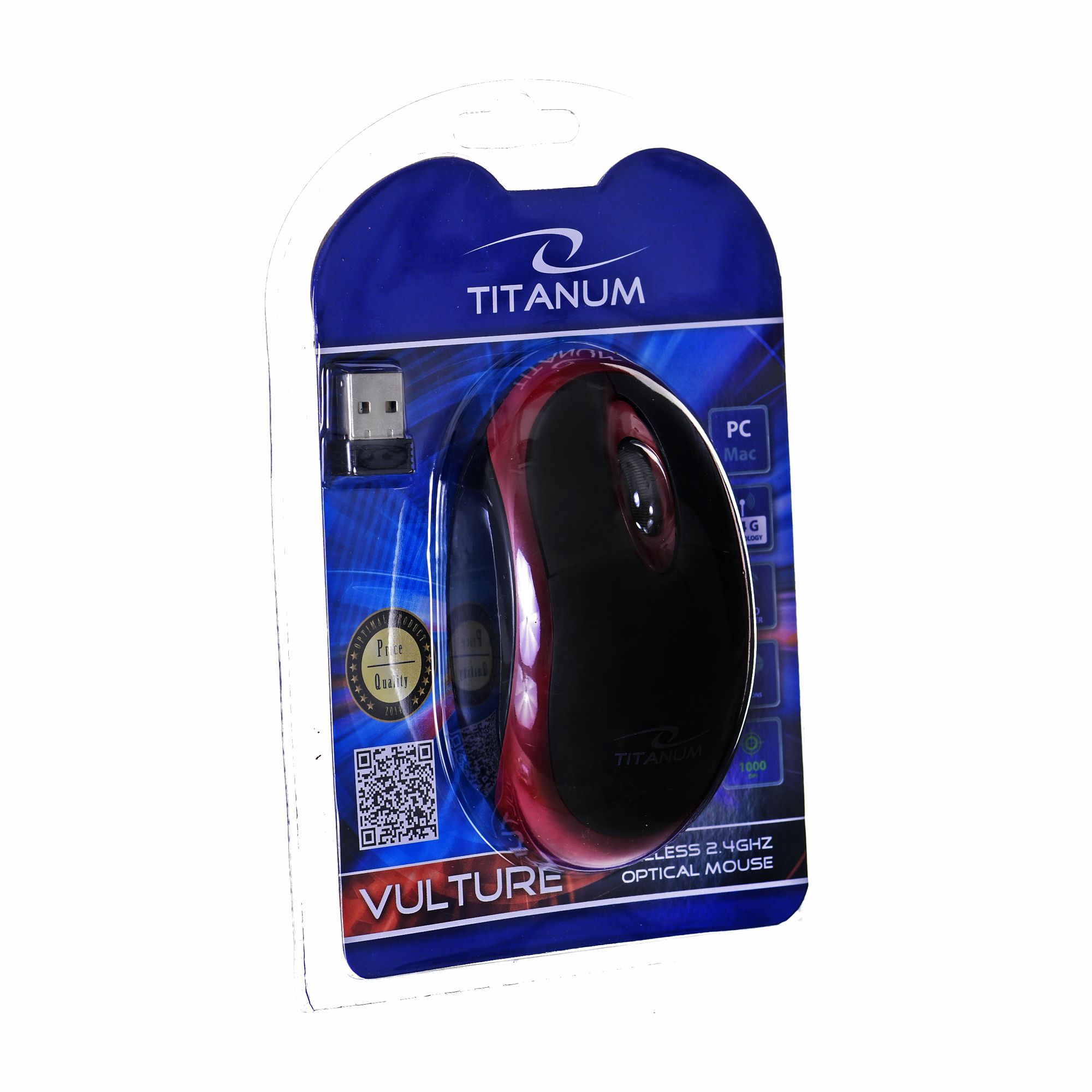 Titanum TM116E Wireless 3D mouse 2.4GHZ Black / Red_2