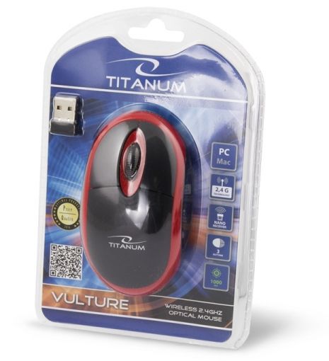 Titanum TM116E Wireless 3D mouse 2.4GHZ Black / Red_5