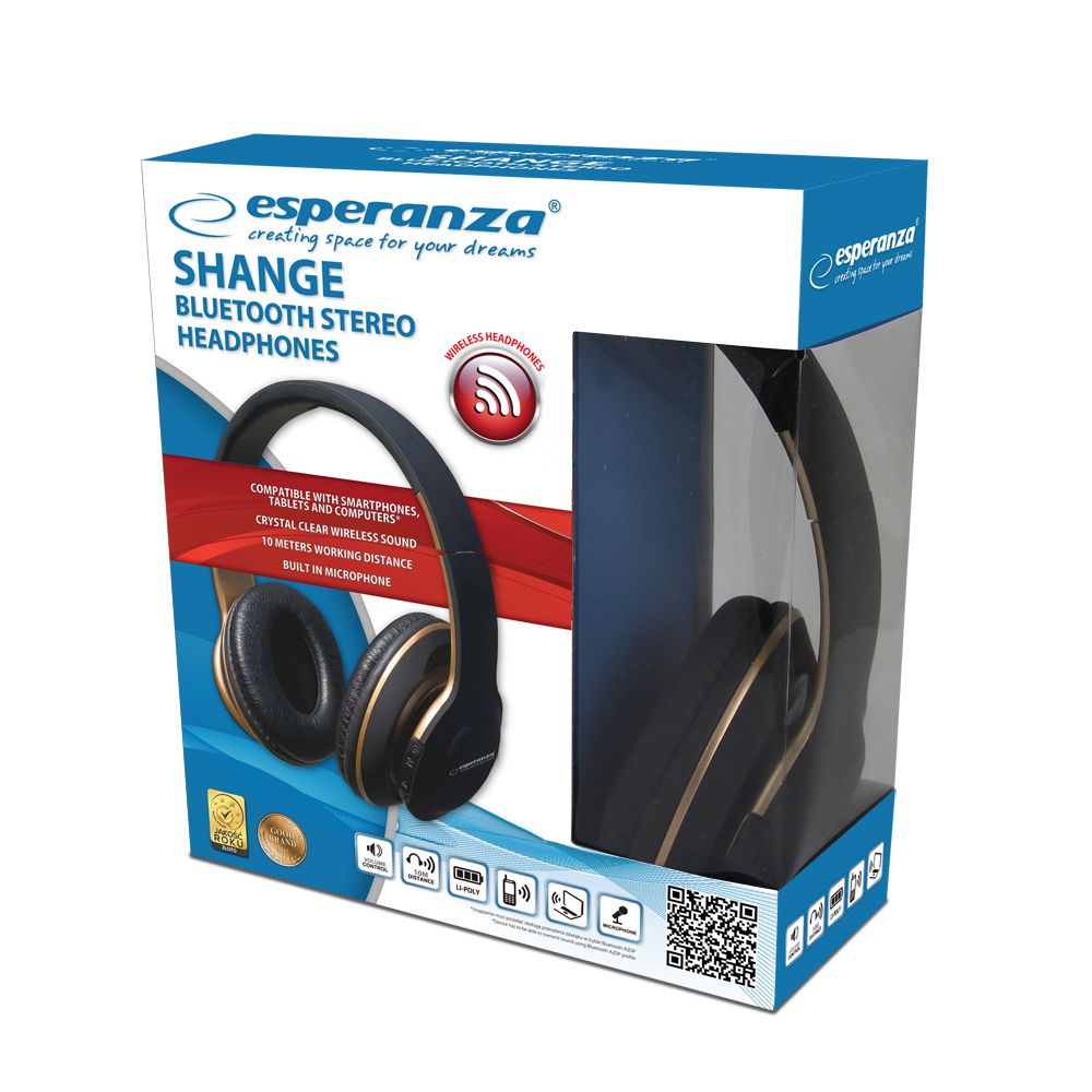 Esperanza EH220 Bluetooth headphones Headband, Black_2