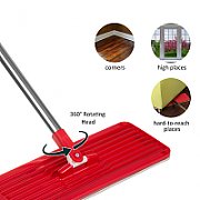 Flat Mop + Bucket + Telescopic Pole + 2 x Microfibre Pad 5.7L Floor Cleaning XXL Set Rotating Head_3