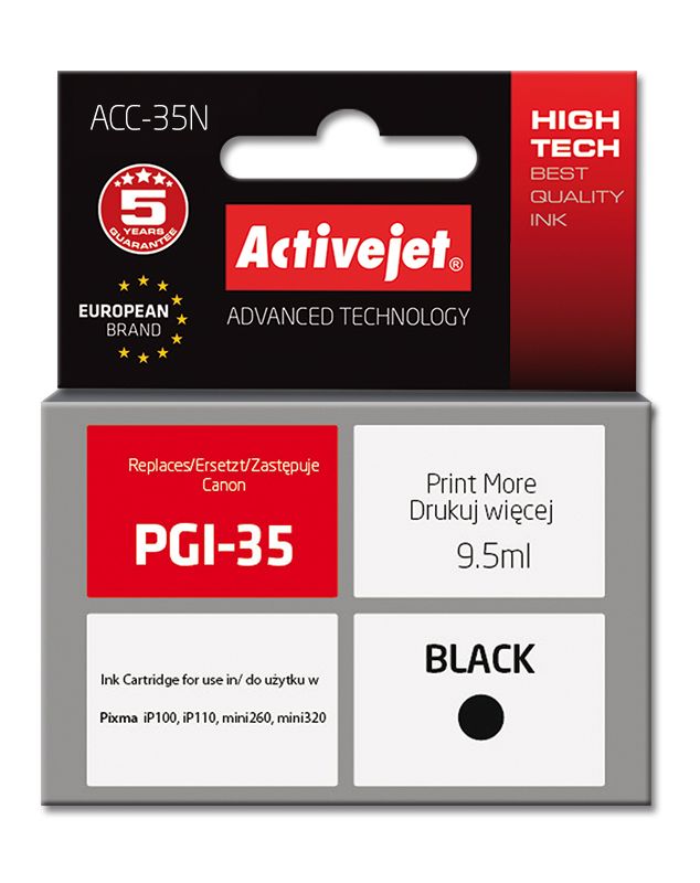 Activejet ACC-35N ink for Canon printer; Canon PGI-35 replacement; Supreme; 9,5 ml; black_1