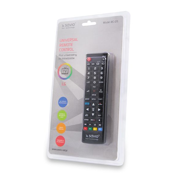 SAVIO Universal remote controller/replacement for LG TV RC-05 IR Wireless_2