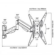 TV or monitor holder black Maclean MC-784 gas spring 32 