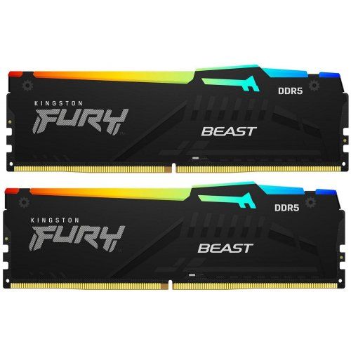 Memorie RAM Kingston FURY Beast RGB, DIMM, 32GB (2x8GB) DDR5, CL38, 4800MHz_1