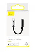 CABLU ADAPTOR Baseus, 1 x USB Type-C (T) la 1 x Jack 3.5mm (M), lungime cablu brodat 12 cm, gri 