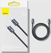 CABLU alimentare si date Baseus Crystal Shine, Fast Charging Data Cable pt. smartphone, Type-C la Lightning Iphone 20W, 2m, braided, negru 