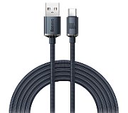 CABLU alimentare si date Baseus Crystal Shine, Fast Charging Data Cable pt. smartphone, USB la USB Type-C 100W, 1.2m, braided, negru 