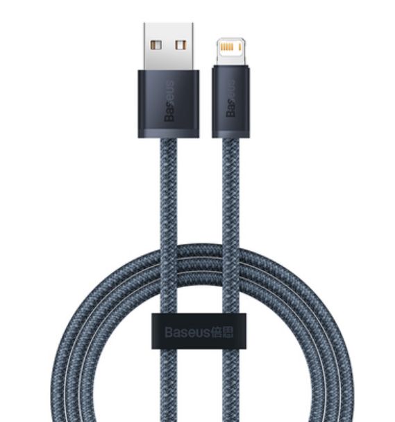 CABLU alimentare si date Baseus Dynamic Series, Fast Charging Data Cable pt. smartphone, USB la Lightning Iphone 2.4A, 1m, braided, gri 