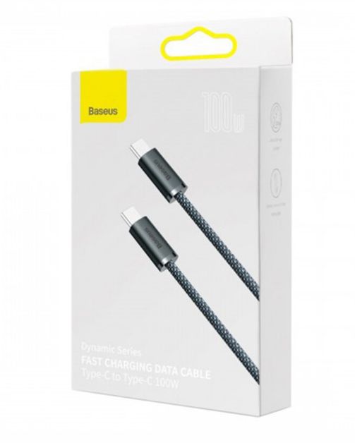 CABLU alimentare si date Baseus Dynamic Series, Fast Charging Data Cable pt. smartphone, USB Type-C la USB Type-C 100W, 1m, braided, gri 