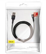 CABLU alimentare si date Baseus Halo, Fast Charging Data Cable pt. smartphone, USB la USB Type-C 3A, brodat, LED, 1m, negru 