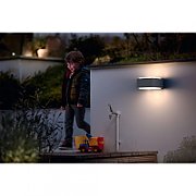 Aplica de exterior Philips myGarden Hedgehog, E27, 1x42W, 230V, instalația de iluminat este compatibilă cu bec(urile) din clasa A++ până la E, culoare gri, material aluminiu, becul nu este inclus_1