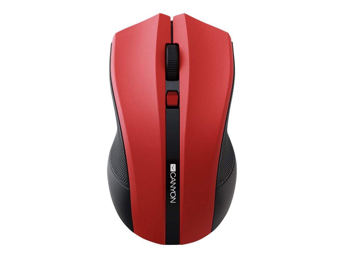 CANYON MW-5 2.4GHz wireless Optical Mouse with 4 buttons, DPI 800/1200/1600, Red, 122*69*40mm, 0.067kg_2