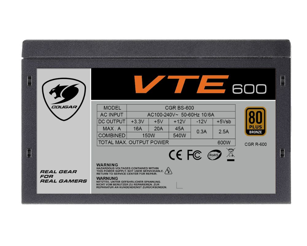 VTE600 31VE060.0003P PSU VTE X2 600 / 80Plus Bronze / Single +12V DC Output / 600W / Supports PCIe 4.0 graphics cards_2