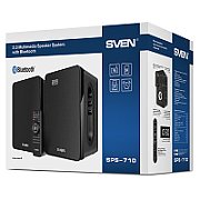 SVEN SPS-710 2x20W; Timbre and volume control; LED display; USB/SD-card support; FM radio; Headphone jack; Remote control; Built-in clock and alarm; Bluetooth_2