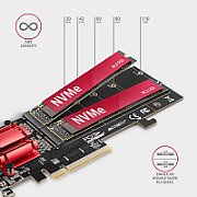 Controller PCEM2-ND PCIE 3.0 8X,  2X NVME M.2_5