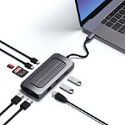 Satechi Aluminium USB-C Multiport MX Adapter (Dual 4K HDMI 60Hz/30Hz,USB-C PD 100W,Ethernet,1xUSB-C 5Gbps,2xUSB-A 3.0,Micro/SD,3.5mm audio) - Space Grey_2