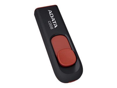 MEMORIE USB 2.0 ADATA  8 GB, retractabila, carcasa plastic, negru / rosu, 
