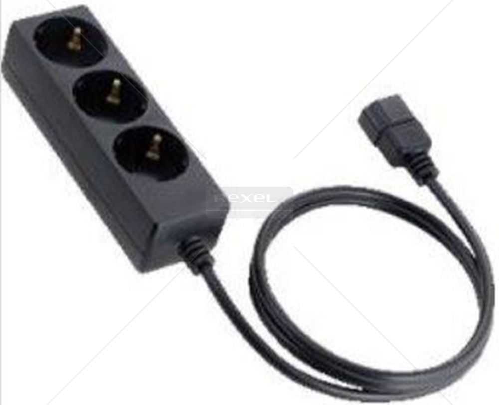 Cablu adaptor iesire UPS IEC 320 C14 (tata) -  3 prize Schuko (mama), 1.7m, Socomec_1