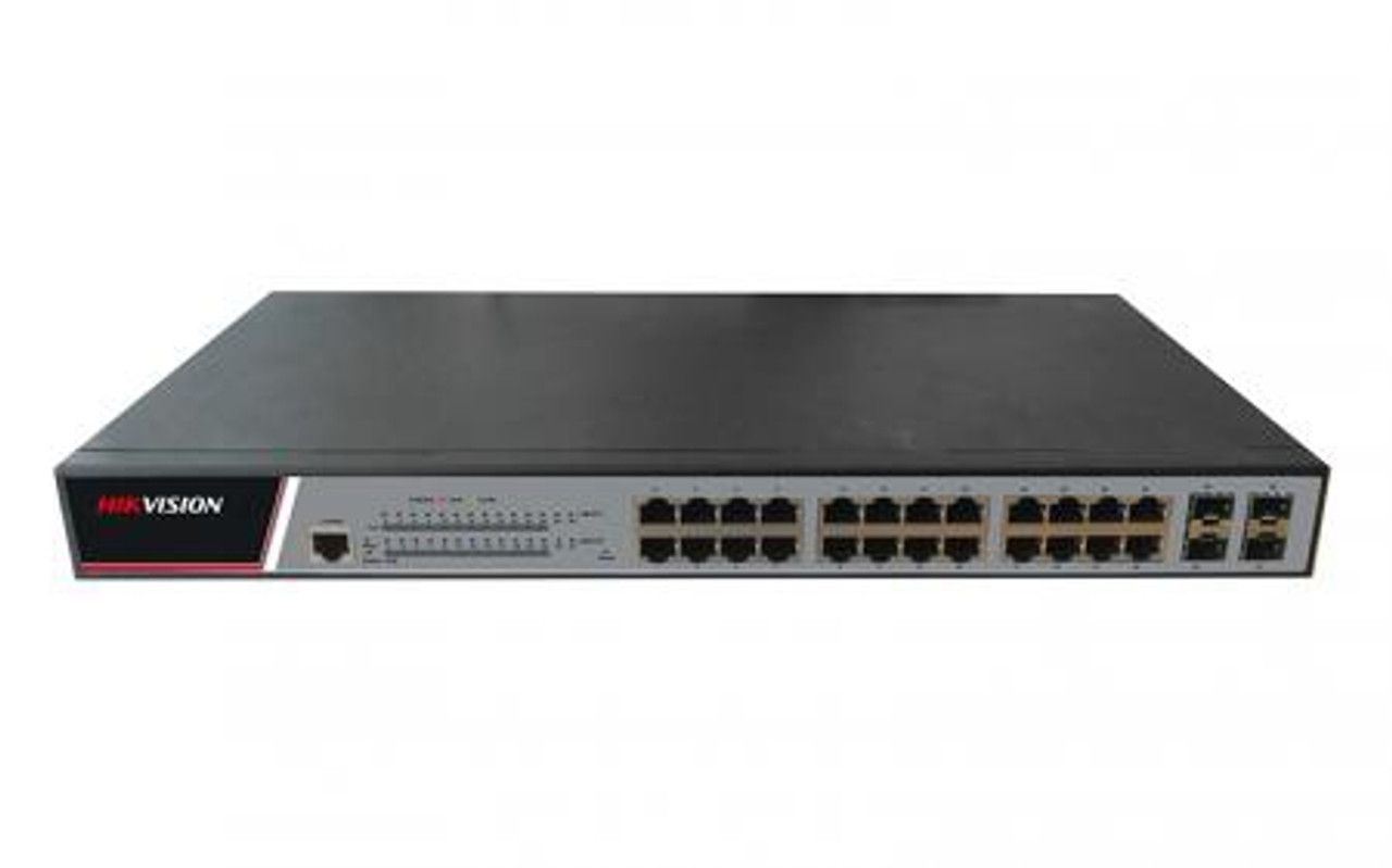 Switch 24 porturi POE Gigabit, Hikvision DS-3E2528P(B)(O-STD), Full Managed, 24  x Gigabit Poe electrical ports si 4 x Gigabit combo ports, SwitchingCapacity 336 Gbps, Packet Forwarding Rate 51 Mpps,putere POE 370 W, maxim 30W per port, Software Function: Device Maintenance, Reliability, WLAN, Port_1