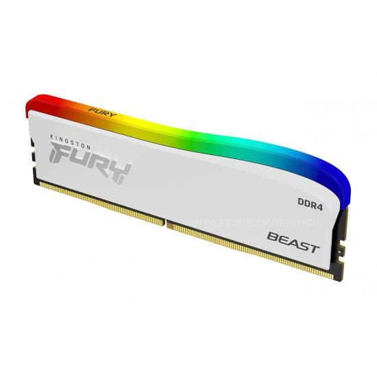 Memorie RAM Kingston Fury Beast White, DIMM, DDR4, 8GB, 3600MHz, CL18, 1.35V, RGB SE_3