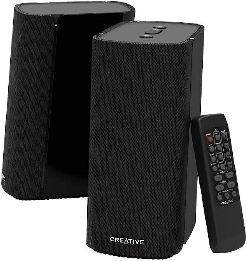CREATIVE T100 Hi-Fi 2.0 Speaker BT 5.0 A2DP, USB FLAC, Optical, RC, 40W RMS_1