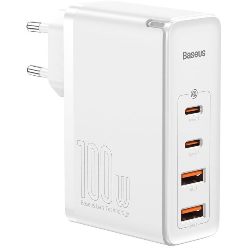 INCARCATOR retea Baseus GaN2 Pro, Quick Charge 100W, 2 x USB, 2 x USB Type-C, alb 