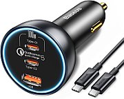 INCARCATOR retea Baseus GaN5 Pro, Quick Charge 100W, 1 x USB, 1 x USB Type-C, include cablu USB Type-C la USB Type-C 100W 1m, negru 