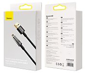 CABLU alimentare si date Baseus Explorer, Fast Charging Data Cable pt. smartphone, USB la Lightning Iphone 2.4A, 2m, Auto Power-Off, negru transparent 