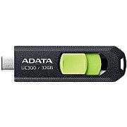 MEMORIE USB Type-C 3.2 ADATA 32 GB, retractabila, carcasa plastic, negru / verde 