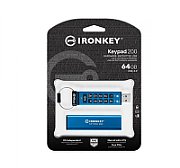USB Flash Drive Kingston 64GB IronKey Keypad 200, USB 3.2 Gen1, FIPS 140-3 Lvl 3 (Pending) AES-256 Encrypted