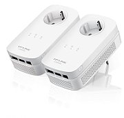 KIT ADAPTOR POWERLINE TP-LINK tehnologie AV2, AV1300, pana la 1300Mbps, 3 porturi Gigabit, priza AC, 2 buc.  TL-PA8030PKIT  (include timbru verde 1.5 lei)