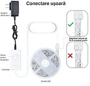 BANDA LED TP-Link Multicolora,  Wi-Fi 2.4 Ghz incorporat, consum 20.5W/buc, banda 2 x 5m, control prin aplicatia Tapo, comenzi vocale 