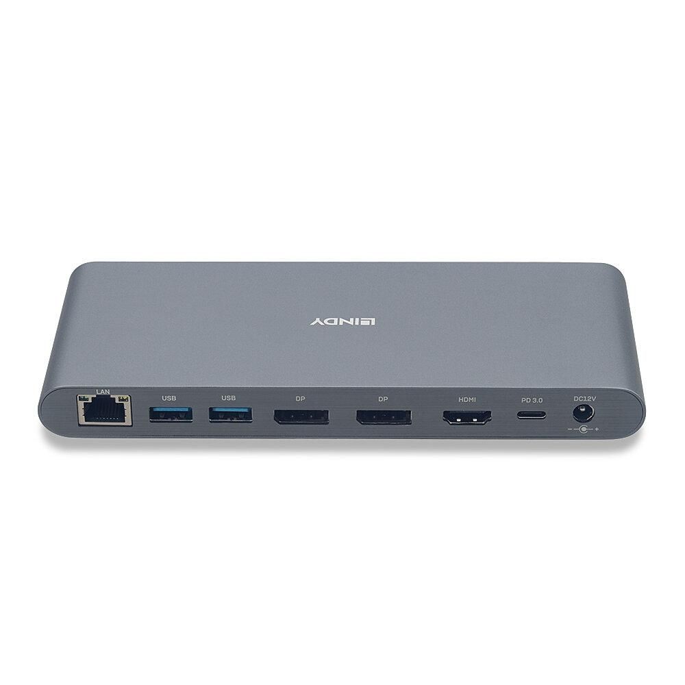 Dock Laptop Lindy USB 3.2 Type C, 5k DP, PD 3.0 100W, Gigabit, SD, MicroSD, Audio_3