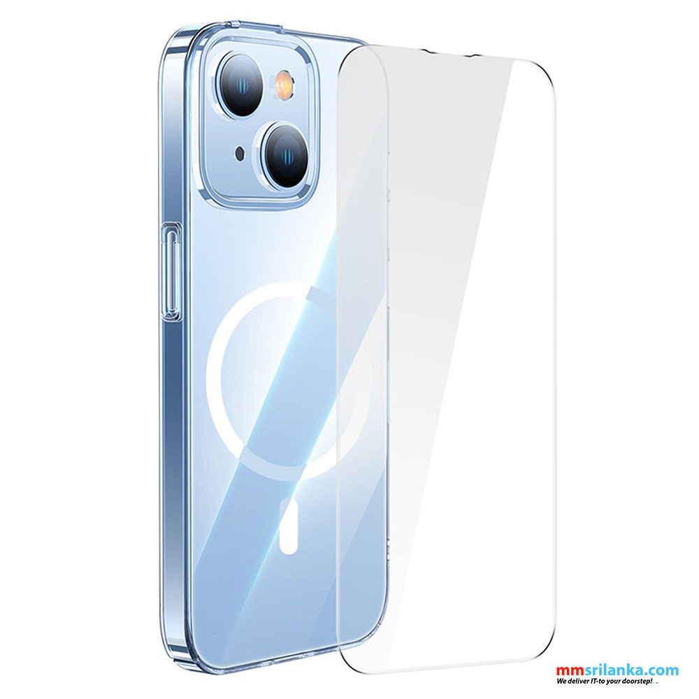 HUSA SMARTPHONE Baseus Crystal Series Magnetic Case, pentru Iphone 14 Plus, contine 1 x folie sticla display, material silicon, transparent 