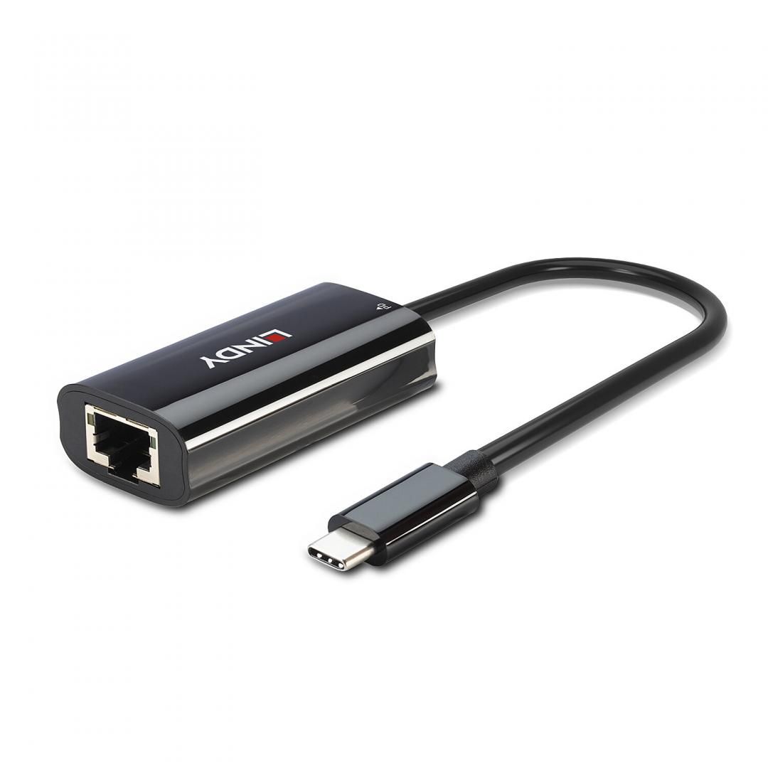 Lindy Adaptor USB Type-C la RJ45 Gigabit, Power Delivery 3.0 pana la 100W, negru_1