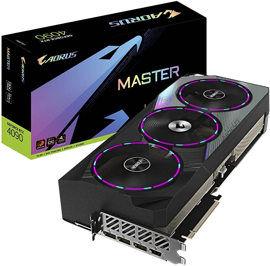 GIGABYTE Video Card NVIDIA GeForce RTX 4090 AORUS MASTER 24G, GDDR6X 24GB/384bit, PCI-E 4.0, 1x HDMI, 3x DP, 1x 16pin power, 1000W recommended PSU, ATX, Retail_2