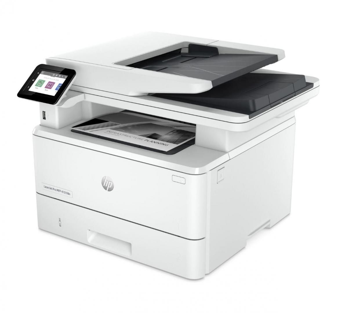 Multifunctional laser mono HP Laserjet 4102FDW , dimensiune A4 (Printare, Copiere, Scanare, Fax), Duplex, viteza 40ppm, rezolutie max 1200 x 1200dpi, procesor 1200Mhz, memorie 512MB RAM, alimentare hartie 350 coli, + 50 coli DADF, limbaj de printare  HP PCL 6, HP PCL 5e, HP postscript level 3_3