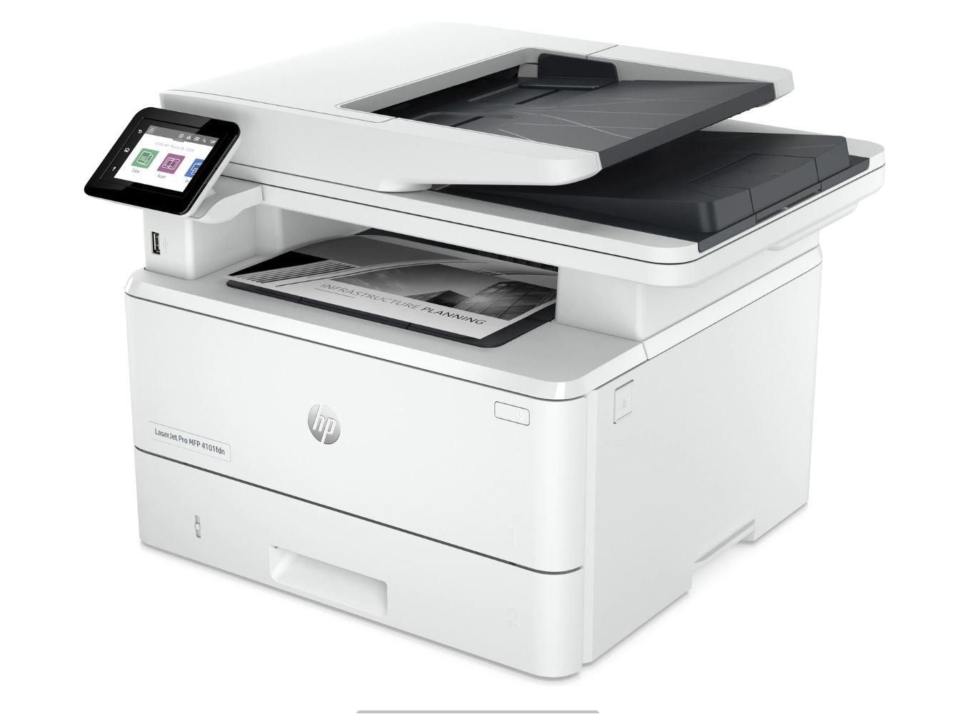 Multifunctional laser mono HP Laserjet 4102fdwe , dimensiune A4 (Printare, Copiere, Scanare, Fax), duplex, viteza 40ppm, rezolutie max 1200x1200dpi, procesor 1200Mhz, memorie 512MB RAM, alimentare hartie 350 coli standard,900 max limbaj de printare HP PCL 6, HP PCL 5e, HP postscript level 3_3