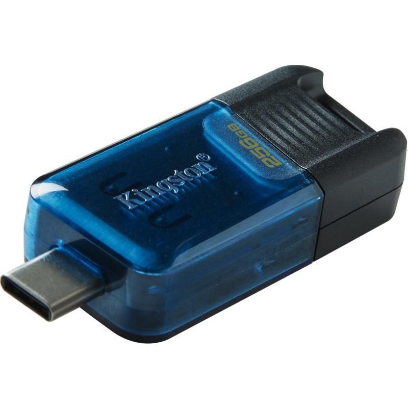 USB Flash Drive Kingston 256GB Data Traveler 80, USB-C 3.2, R/W: 200/60 MB/s, Compatible with Windows/Mac OS/Linux/Chrome OS_1