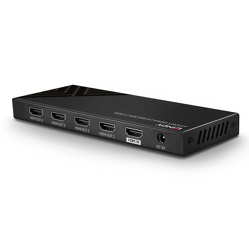 Splitter semnal video Lindy 4x HDMI 2.0 18G, latime de banda 18Gbps, rezolutie maxima 3840x2160, audio pass-through_5