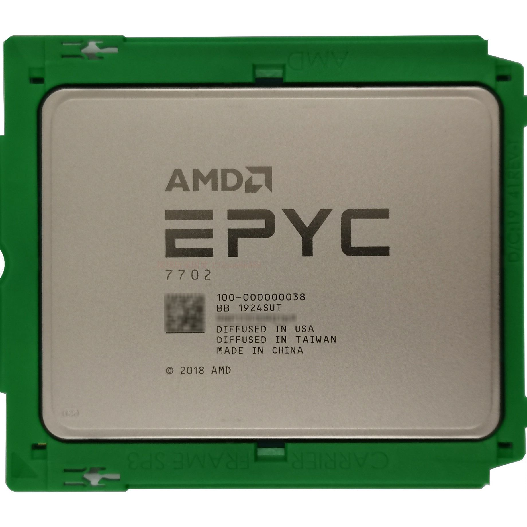AMD CPU EPYC 7002 Series 64C/128T Model 7702 (2/3.35GHz Max Boost,256MB, 200W, SP3) Tray_1