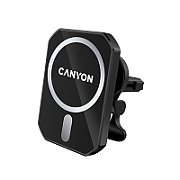 CANYON CH-15, Magnetic car holder and wireless charger, C-15-01, 15W，Input: USB-C: 5V/2A, 9V/3A;Output: 5W, 7.5W, 10W, 15W;83*60*8.15mm,0.147kg,black_1