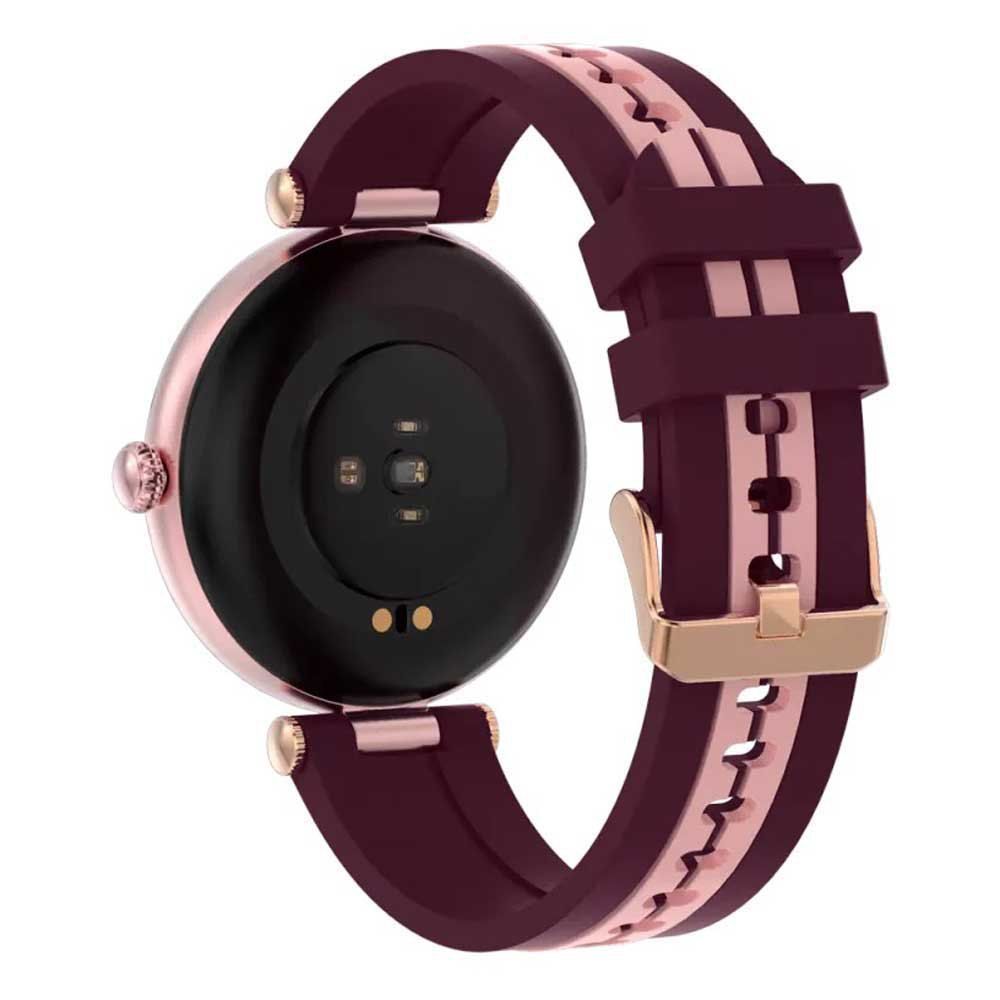 CANYON Smart watch Rtl8762dt, 1.19'' Amoled 390x390px, oncell TP, 192KB RAM, 3.7V 190mAh battery, Rosegold alumimum alloy case middle frame + plastic bottom case+pink and purple silicone strap +rosegold strap buckle_2
