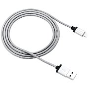 CANYON MFI-3 Charge & Sync MFI braided cable with metalic shell, USB to lightning, certified by Apple, 1m, 0.28mm, Dark gray_1