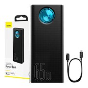 POWER BANK Baseus Ambilight, 30000mAh, PD 3.0 65W, 4 x USB; 1 x USB Type-C, digital display pt. status baterie, total 3A, black, 